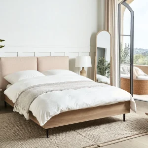 Bed Bouclé LIMANTON 140 x 200 cm Beige Bed Bouclé LIMANTON 140 x 200 cm Beige