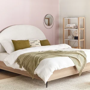 Bed Stof MILLAY 160 x 200 cm Gebroken wit Bed Stof MILLAY 160 x 200 cm Gebroken wit