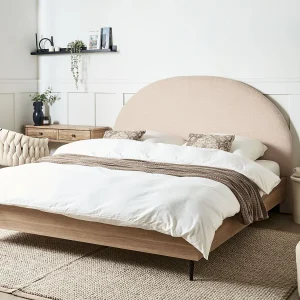 Bed Bouclé MILLAY 180 x 200 cm Beige