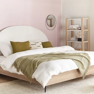 Bed Stof MILLAY 180 x 200 cm Gebroken wit Bed Stof MILLAY 180 x 200 cm Gebroken wit