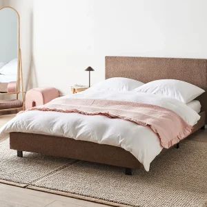 Bed Bouclé ALBI 140 x 200 cm Bruin Bed Bouclé ALBI 140 x 200 cm Bruin