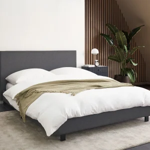 Bed Stof ALBI 140 x 200 cm Grijs Bed Stof ALBI 140 x 200 cm Grijs