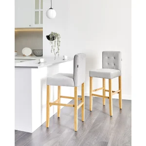 Set van 2 barstoelen MADISON Grijs Set van 2 barstoelen MADISON Grijs