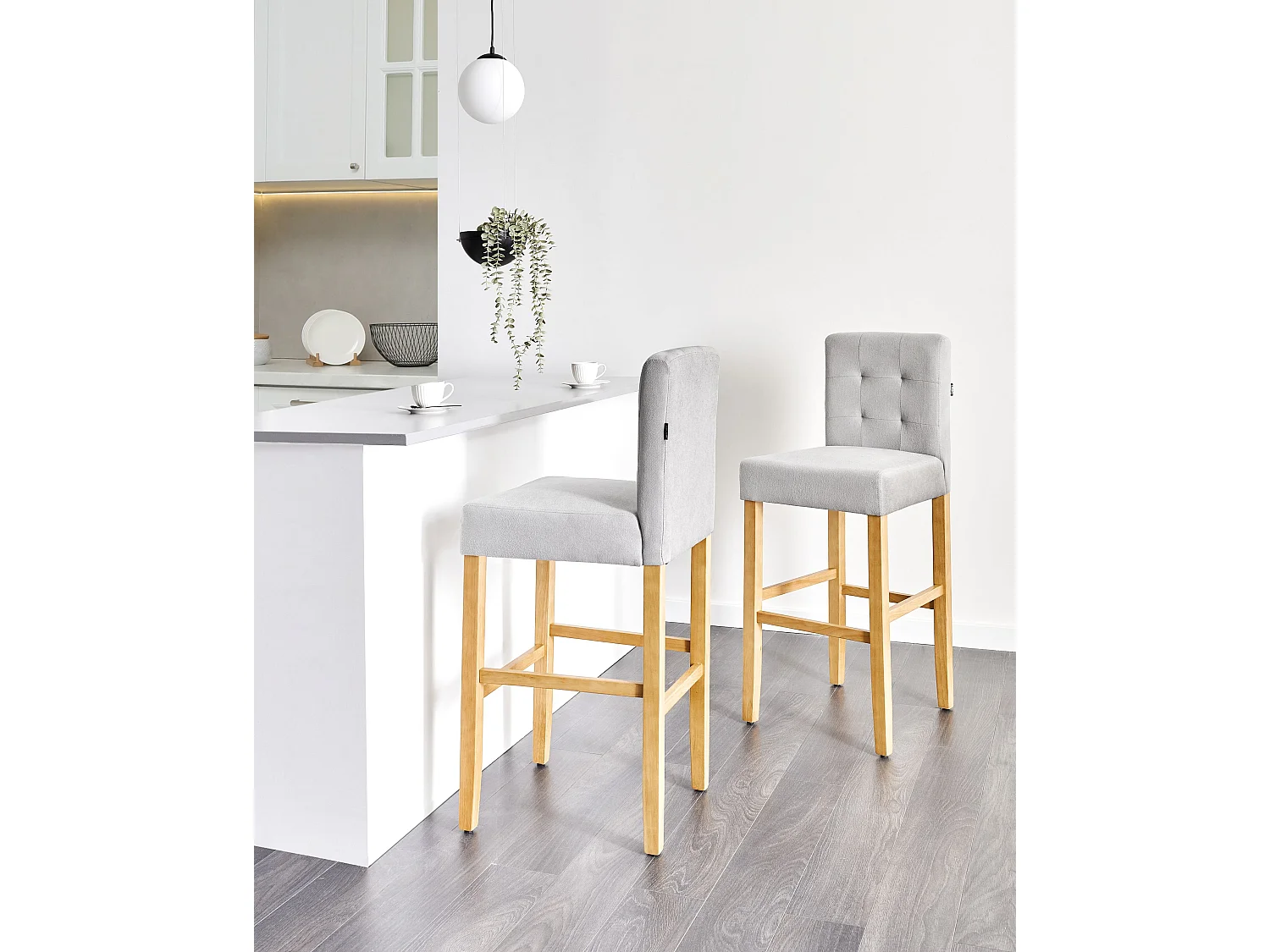 Set van 2 barstoelen MADISON Grijs