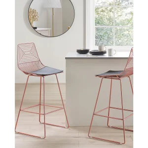 Set van 2 barstoelen BISBEE Metaal Roségoud Set van 2 barstoelen BISBEE Metaal Roségoud