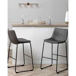 Set van 2 barstoelen FRANKS Grijs Set van 2 barstoelen FRANKS Grijs