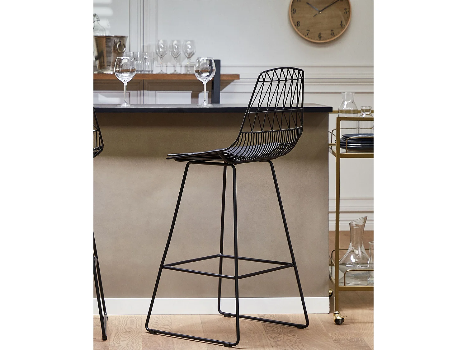 Set van 2 barstoelen PRESTON Metaal Zwart