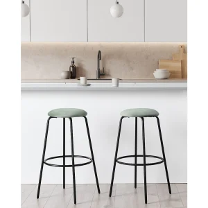 Set van 2 barkrukken MORTON Fluweel Mintgroen Set van 2 barkrukken MORTON Fluweel Mintgroen
