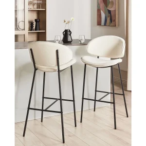 Set van 2 barstoelen KIANA Crème Set van 2 barstoelen KIANA Crème