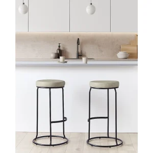 Set van 2 barkrukken MILROY Kunstleer Lichtgrijs Set van 2 barkrukken MILROY Kunstleer Lichtgrijs