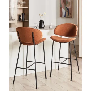 Set van 2 barstoelen KIANA Oranje Set van 2 barstoelen KIANA Oranje