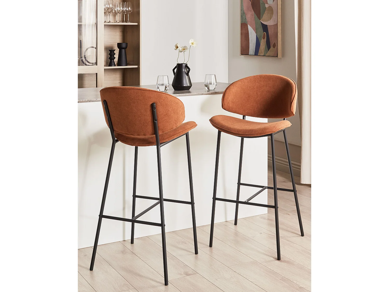 Set van 2 barstoelen KIANA Oranje