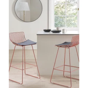 Set van 2 barstoelen FREDONIA Metaal Roségoud Set van 2 barstoelen FREDONIA Metaal Roségoud