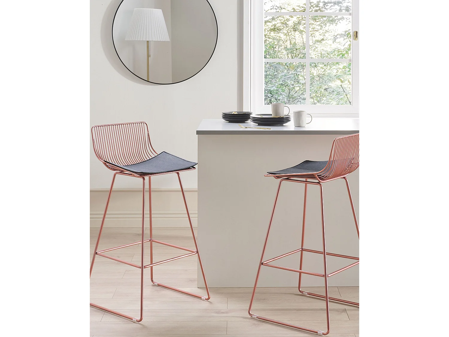 Set van 2 barstoelen FREDONIA Metaal Roségoud