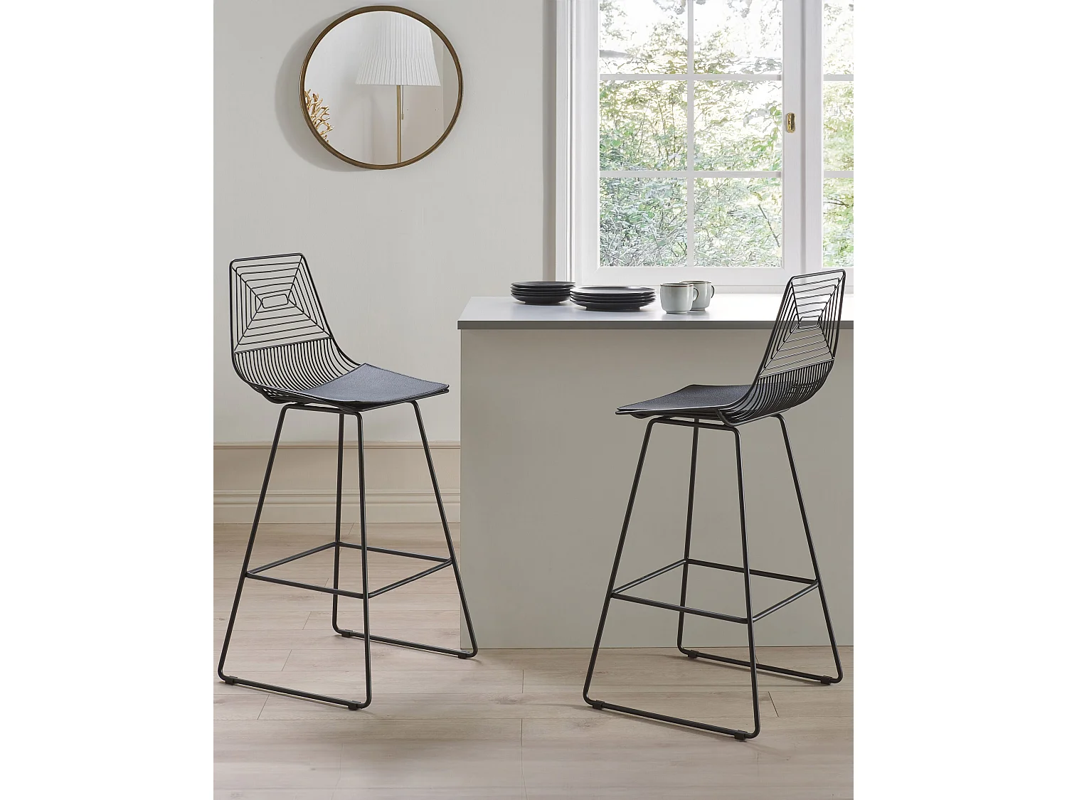 Set van 2 barstoelen BISBEE Metaal Zwart