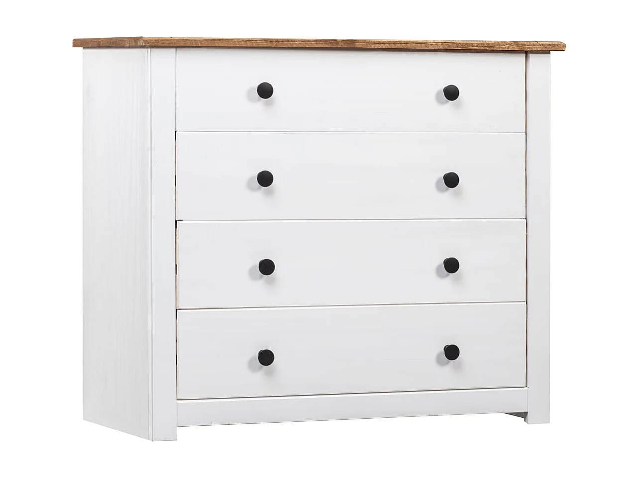 Bijzetkast Panama Range 80x40x73 cm grenenhout wit