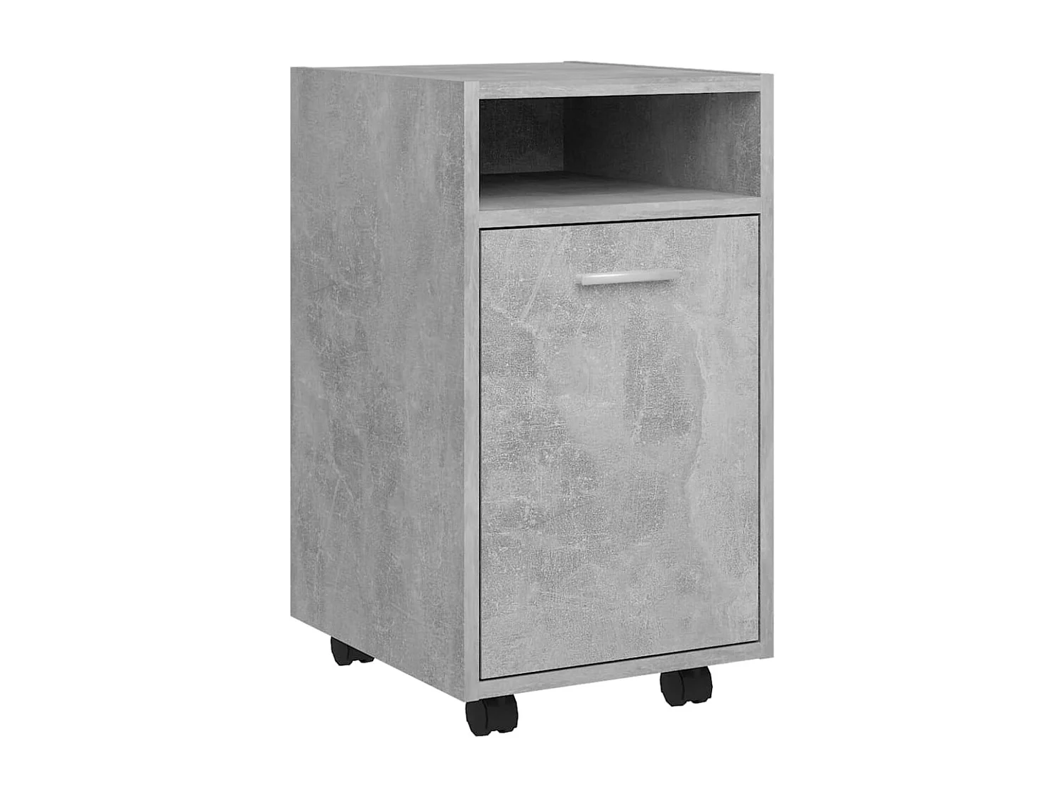 Bijzetkast met wielen 33x38x60 cm bewerkt hout betongrijs