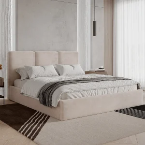 BESILIO Gestoffeerd bed met opbergruimte 120×200 Mira – slank, minimalistisch bed met metalen frame – Beige BESILIO Gestoffeerd bed met opbergruimte 120×200 Mira – slank, minimalistisch bed met metalen frame – Beige