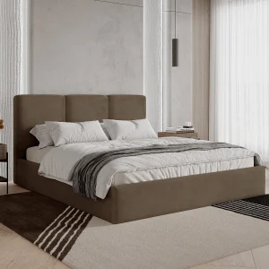 BESILIO Gestoffeerd bed met opbergruimte 160×200 Mira – slank, minimalistisch bed met metalen frame – Bruin BESILIO Gestoffeerd bed met opbergruimte 160×200 Mira – slank, minimalistisch bed met metalen frame – Bruin