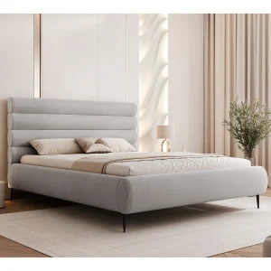 BESILIO Stijlvol bed met opbergruimte 140×200 Marbella II – gestoffeerd bed op hoge poten, houten lattenbodem – Lichtgrijs BESILIO Stijlvol bed met opbergruimte 140×200 Marbella II – gestoffeerd bed op hoge poten, houten lattenbodem – Lichtgrijs