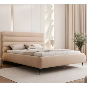BESILIO Stijlvol bed met opbergruimte 200×200 Marbella II – gestoffeerd bed op hoge poten, houten lattenbodem – Beige BESILIO Stijlvol bed met opbergruimte 200×200 Marbella II – gestoffeerd bed op hoge poten, houten lattenbodem – Beige