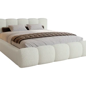 BESILIO Gestoffeerd bed 160×200 bouclé Milly – bed met opbergruimte en lattenbodem, modern opbergbed met dikke schuimvulling – Wit BESILIO Gestoffeerd bed 160×200 bouclé Milly – bed met opbergruimte en lattenbodem, modern opbergbed met dikke schuimvulling – Wit