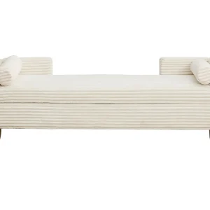 Bedbankje van ivoorkleurig corduroy – Voor slaapkamer en hal Bedbankje van ivoorkleurig corduroy – Voor slaapkamer en hal