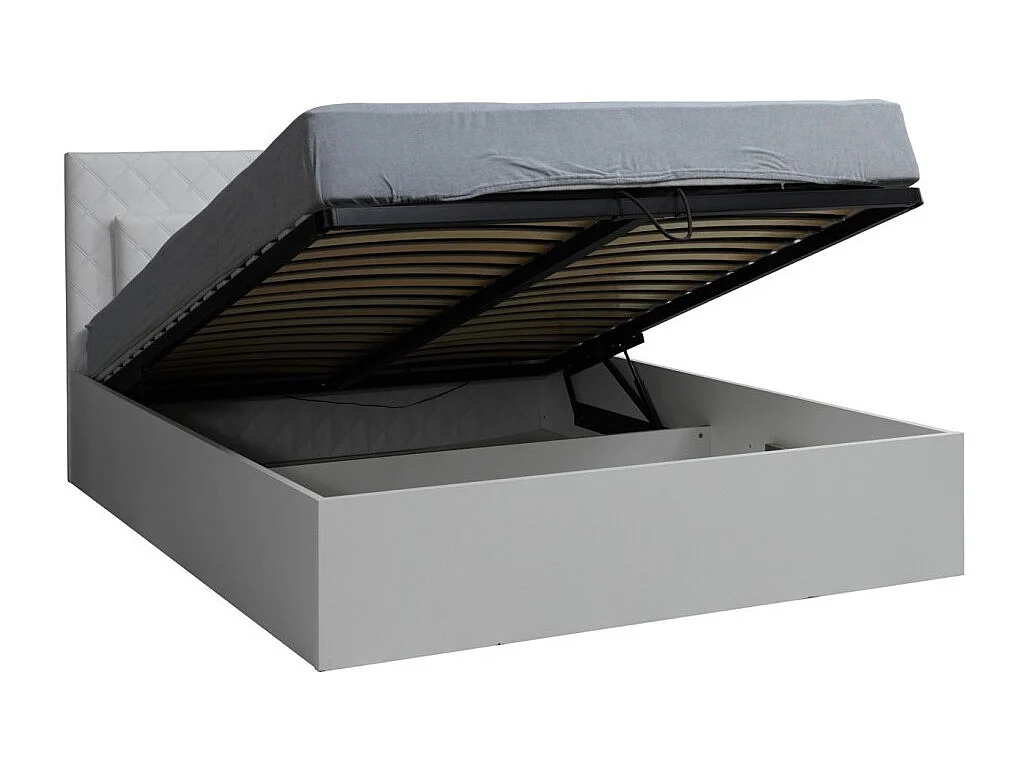 Lit coffre PANAREA – 2 plaatsen 180x200 cm met lattenbodem – Alpenwit