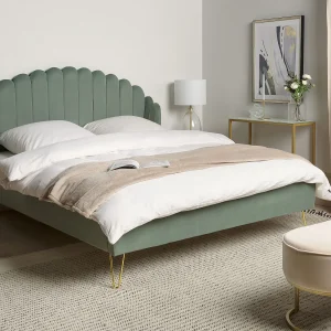 Bed Fluweel AMBILLOU 160 x 200 cm Groen