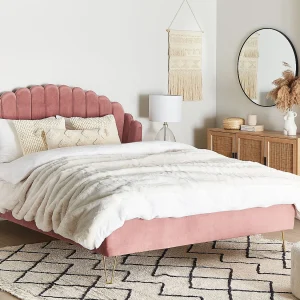 Bed Fluweel AMBILLOU 180 x 200 cm Roze