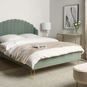 Bed Fluweel AMBILLOU 140 x 200 cm Groen