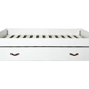 Bed + hefbaar onderschuifbed spaanplaat wit met lattenbodem 90/90 cm Bed + hefbaar onderschuifbed spaanplaat wit met lattenbodem 90/90 cm