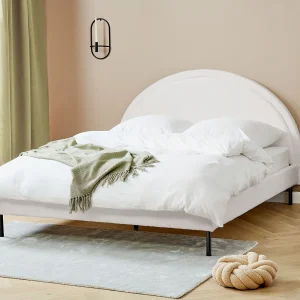 Bed Bouclé MARGUT 160 x 200 cm Wit Bed Bouclé MARGUT 160 x 200 cm Wit