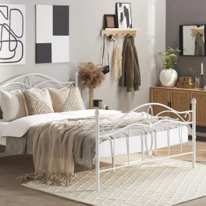 Bed Metaal ANTLIA 140 x 200 cm Wit Bed Metaal ANTLIA 140 x 200 cm Wit
