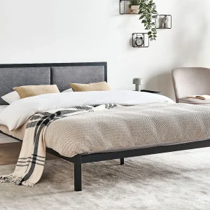 Bed Metaal CLAMART 140 x 200 cm Grijs Bed Metaal CLAMART 140 x 200 cm Grijs