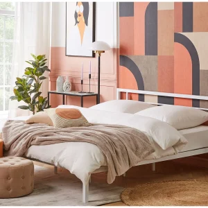 Bed Metaal CUSSET 180 x 200 cm Wit Bed Metaal CUSSET 180 x 200 cm Wit
