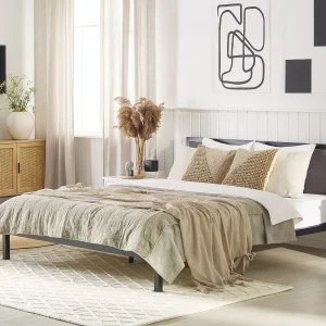 Bed Metaal CLAMART 160 x 200 cm Grijs Bed Metaal CLAMART 160 x 200 cm Grijs