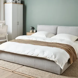 Bed Stof VINAY 180 x 200 cm Lichtgrijs Bed Stof VINAY 180 x 200 cm Lichtgrijs