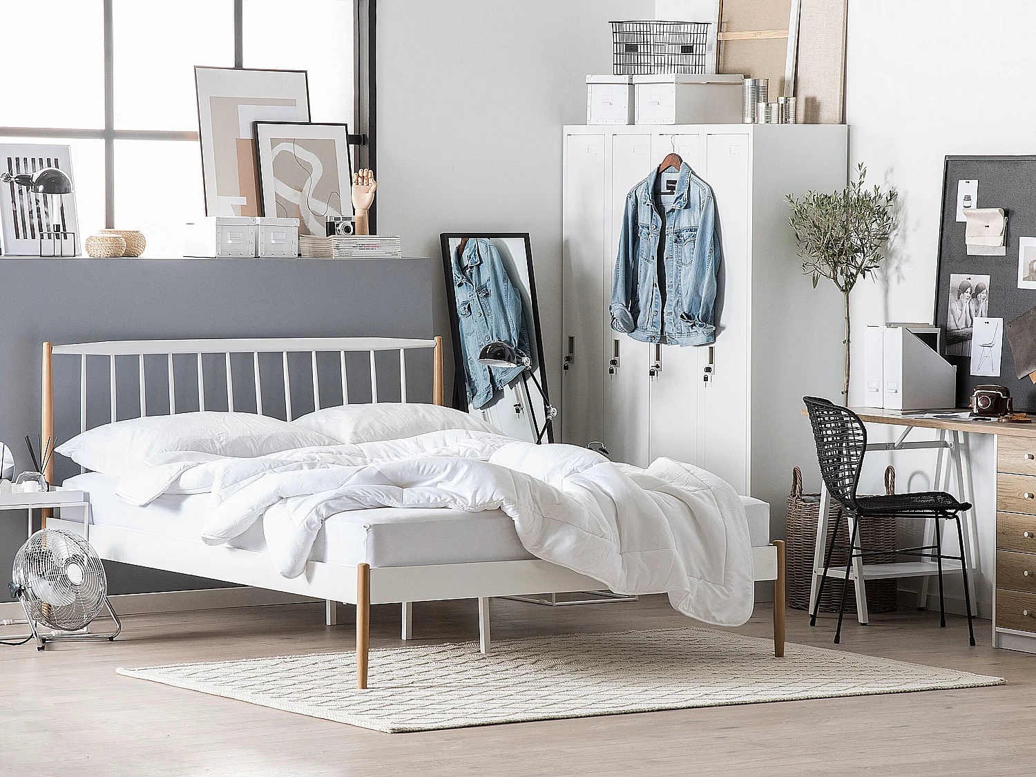 Bed Metaal MAURS 160 x 200 cm Wit