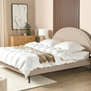 Bed Bouclé MARGUT 180 x 200 cm Beige Bed Bouclé MARGUT 180 x 200 cm Beige