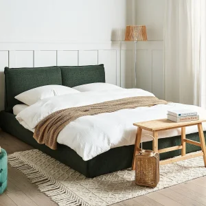 Bed Stof VINAY 160 x 200 cm Donkergroen Bed Stof VINAY 160 x 200 cm Donkergroen