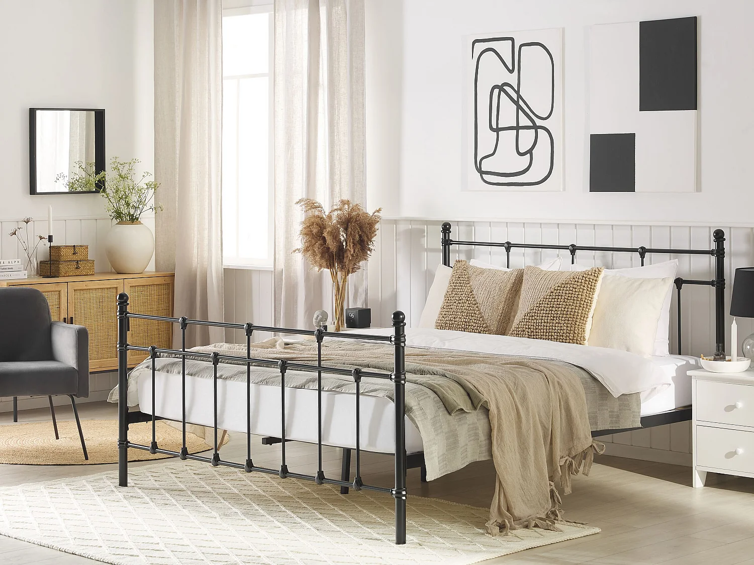 Bed Metaal LYNX 160 x 200 cm Zwart