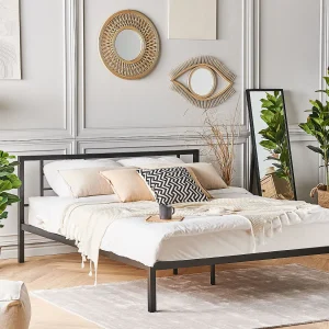 Bed Metaal CUSSET 140 x 200 cm Zwart Bed Metaal CUSSET 140 x 200 cm Zwart
