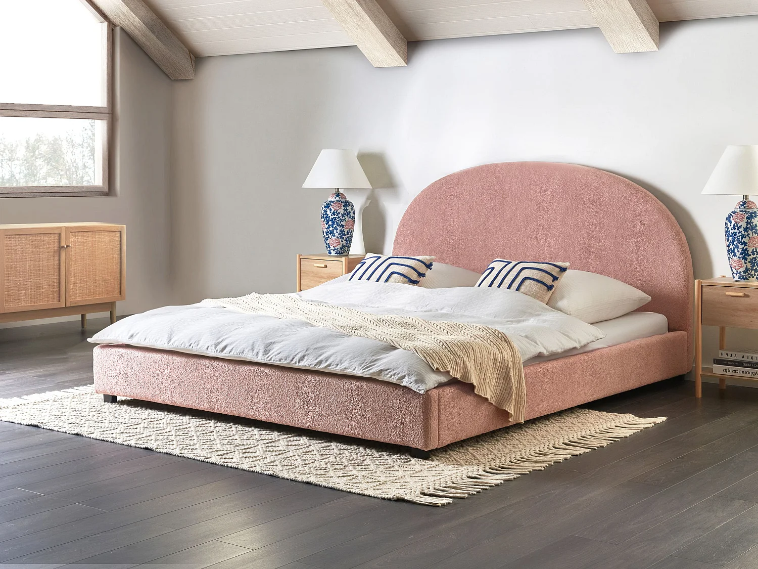 Bed Stof VAUCLUSE 180 x 200 cm Pastelroze