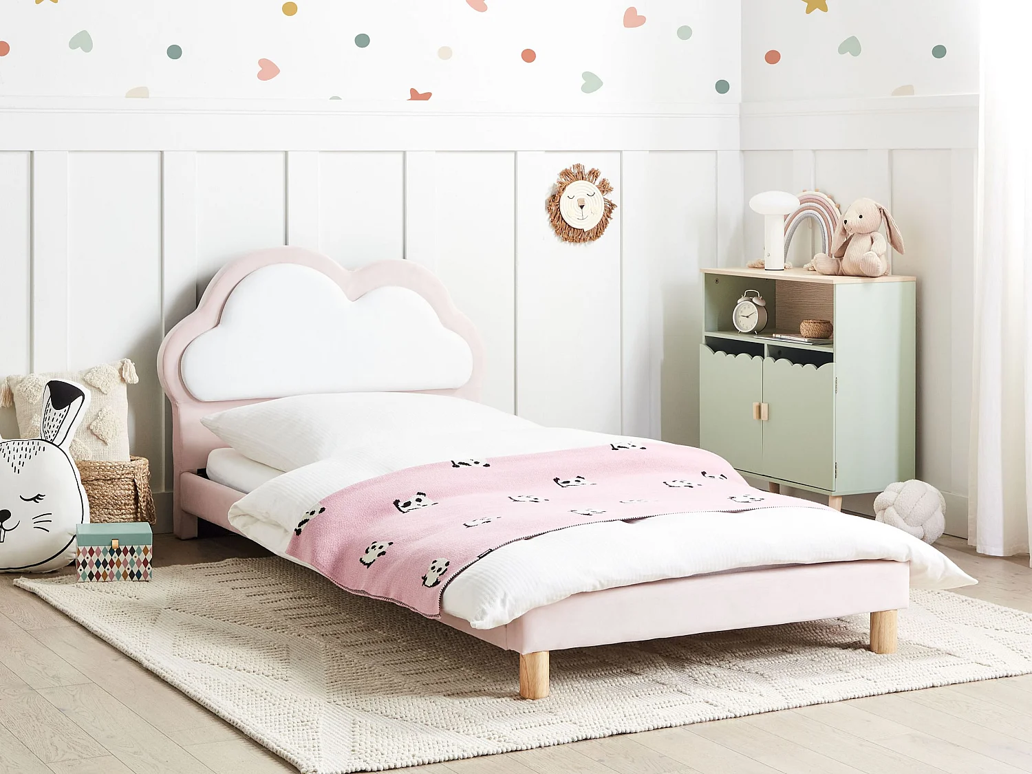 Bed fluweel roze 90 x 200 cm MAZOU