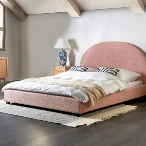 Bed Bouclé VAUCLUSE 160 x 200 cm Pastelroze Bed Bouclé VAUCLUSE 160 x 200 cm Pastelroze