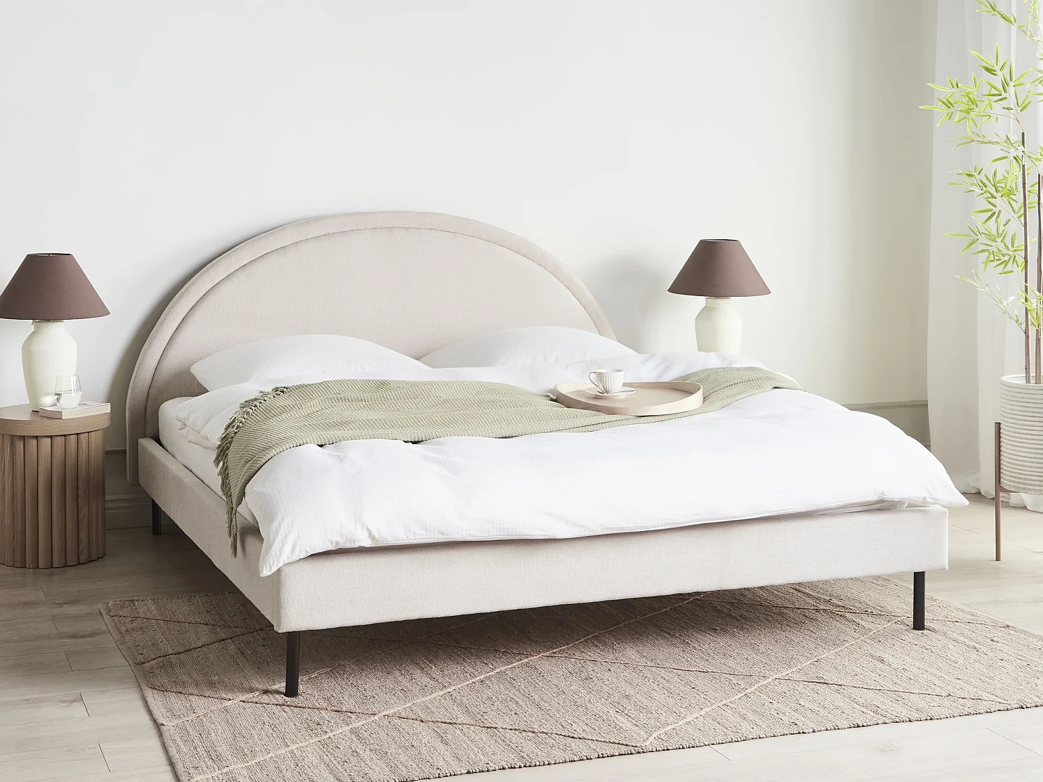 Bed Stof MARGUT 180 x 200 cm Lichtbeige