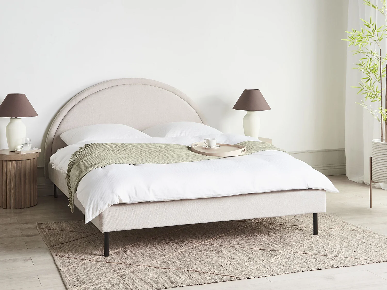 Bed Stof MARGUT 160 x 200 cm Lichtbeige