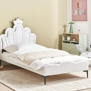 Bed met LED fluweel wit 90 x 200 cm RUBIAN