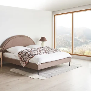Bed Bouclé MARGUT 180 x 200 cm Taupe Bed Bouclé MARGUT 180 x 200 cm Taupe